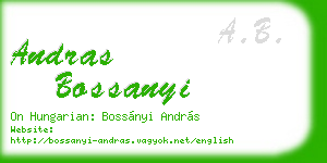 andras bossanyi business card