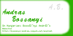 andras bossanyi business card